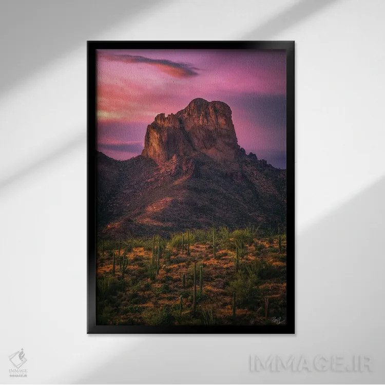 تابلو دکوراتیو غروب لانه های عقاب ها اثر پیتر کسکن - نمای قابدار مشکی