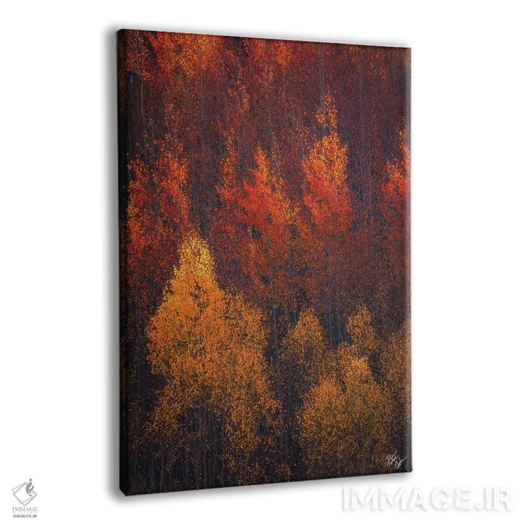تابلو دکوراتیو شعله های پاییز اثر پیتر کسکن - نمای پرسپکتیو محصول