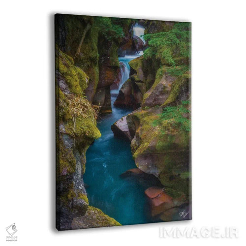 تابلو دکوراتیو لیمویی و سبز مایل به آبی اثر پیتر کسکن - نمای پرسپکتیو محصول