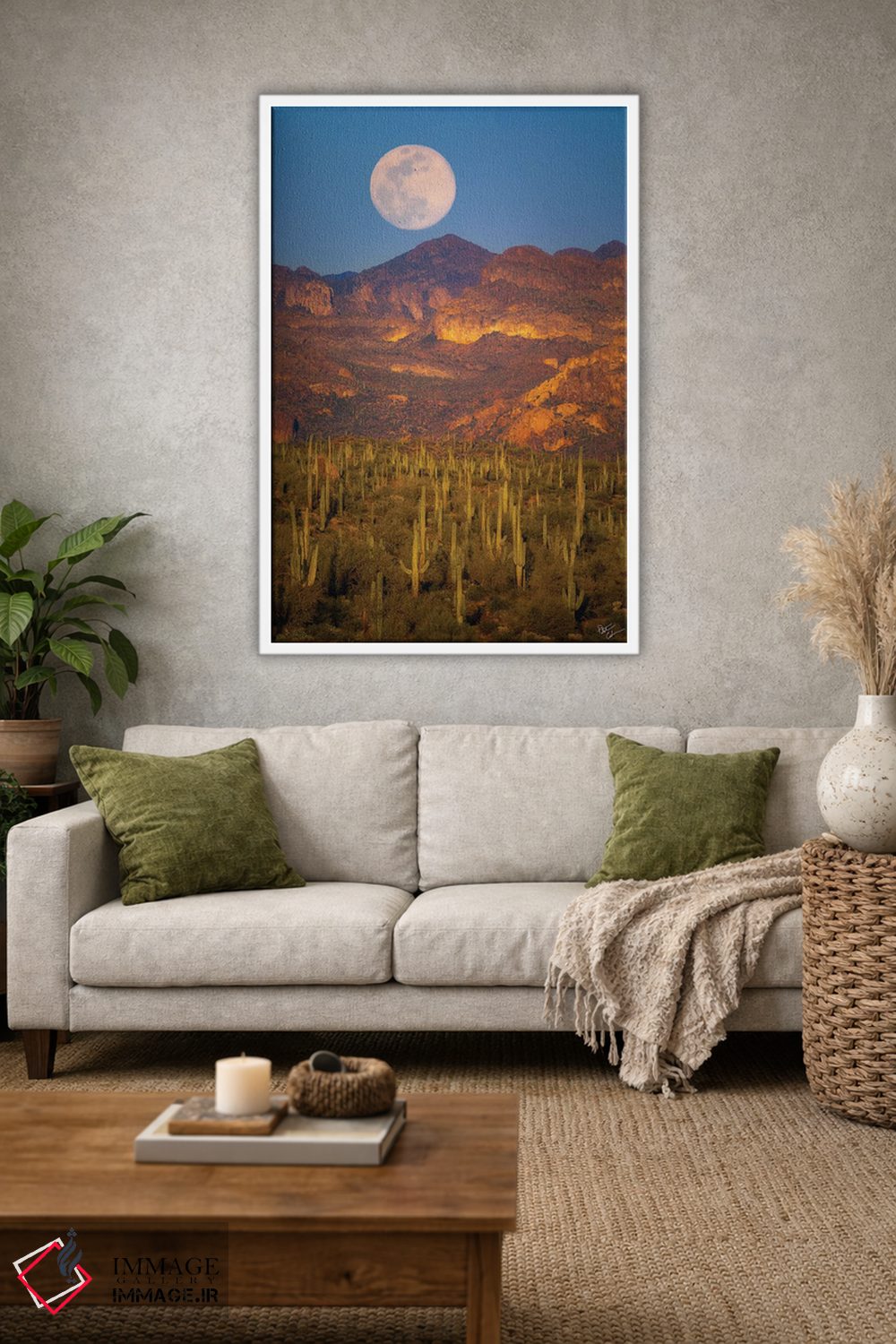 تابلو دکوراتیو طلوع ماه در صحرا اثر پیتر کسکن - D1W
