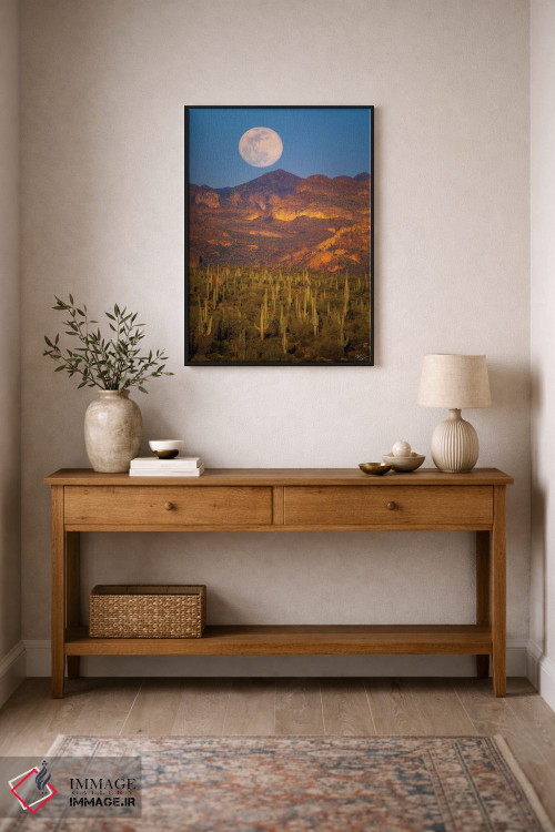 تابلو دکوراتیو طلوع ماه در صحرا اثر پیتر کسکن - D2B