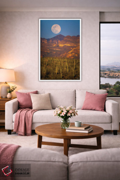 تابلو دکوراتیو طلوع ماه در صحرا اثر پیتر کسکن - D3W