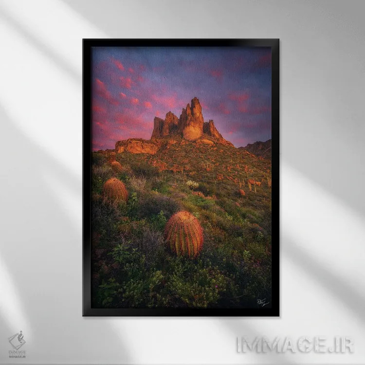 تابلو دکوراتیو سرخوشی سرسبز اثر پیتر کسکن - نمای قابدار مشکی