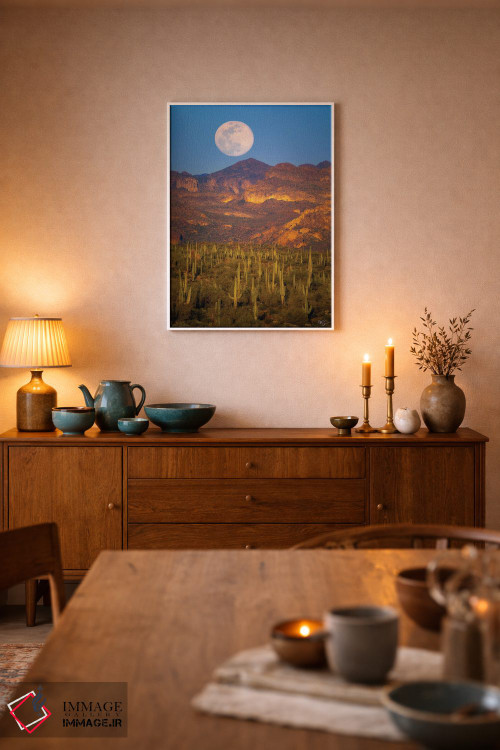 تابلو دکوراتیو طلوع ماه در صحرا اثر پیتر کسکن - D5W