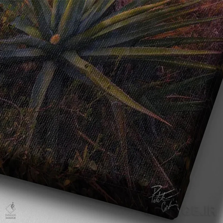 تابلو دکوراتیو سنجاق ها و سوزن ها اثر پیتر کسکن - نمای نزدیک بافت بوم