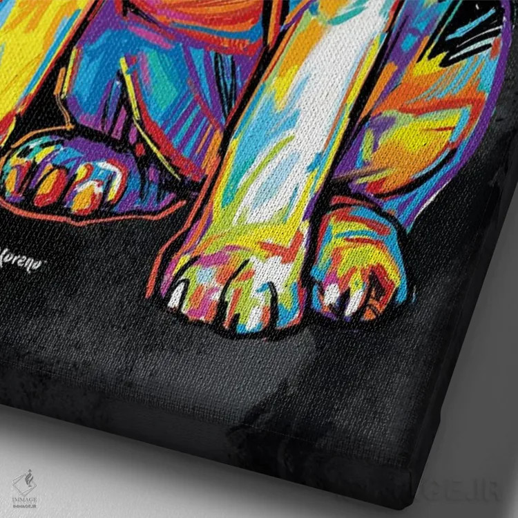 تابلو دکوراتیو جونیور اثر پی.دی. مورنو - نمای نزدیک بافت بوم