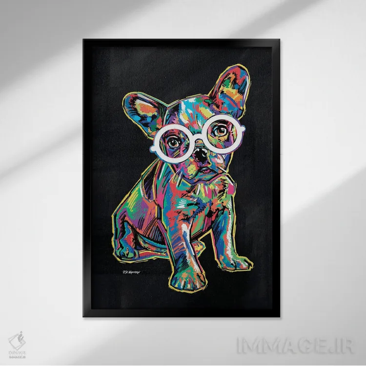 تابلو دکوراتیو فرانکی اثر پی.دی. مورنو - نمای قابدار مشکی