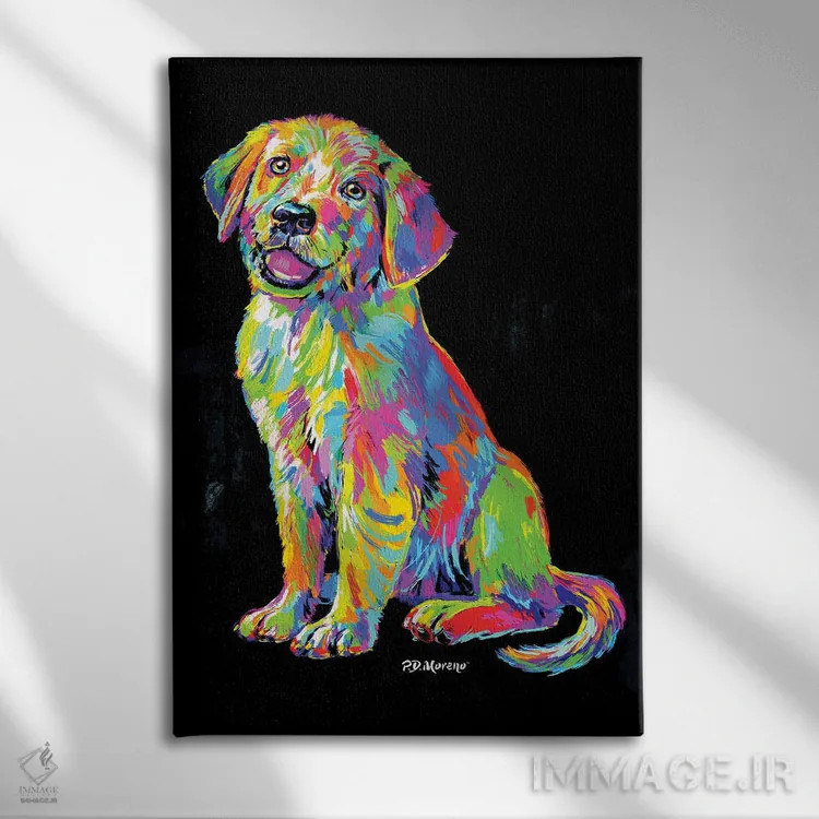 تابلو دکوراتیو لابرادور اثر پی.دی. مورنو - نمای روبهرو روی دیوار