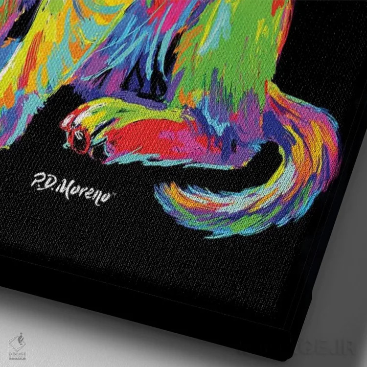 تابلو دکوراتیو لابرادور اثر پی.دی. مورنو - نمای نزدیک بافت بوم