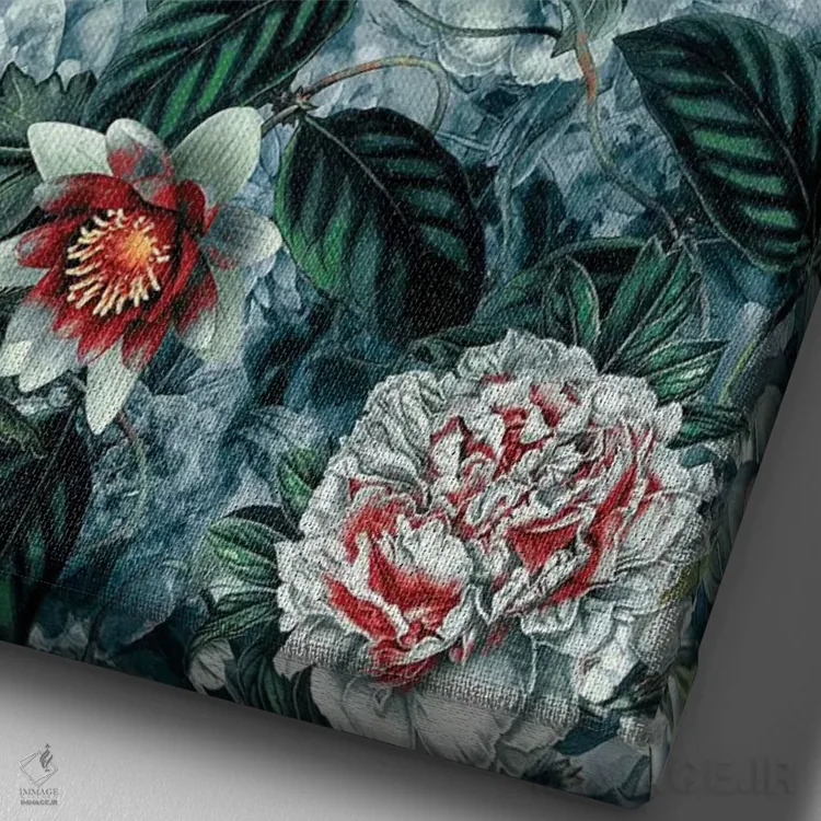 تابلو دکوراتیو بوتانیکا اثر ریزا پکر - نمای نزدیک بافت بوم