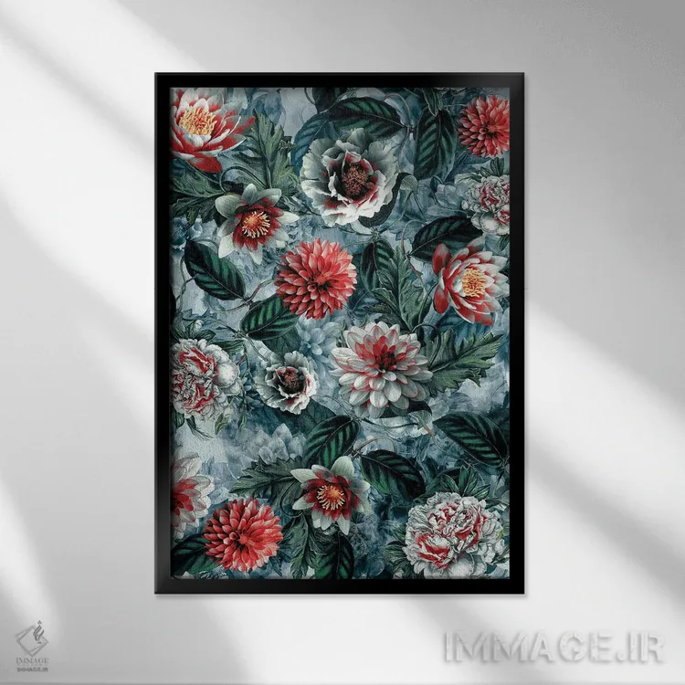 تابلو دکوراتیو بوتانیکا اثر ریزا پکر - نمای قابدار مشکی