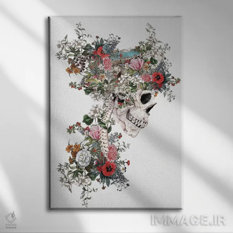 تابلو دکوراتیو ملکه جمجمه اثر ریزا پکر - نمای روبهرو روی دیوار