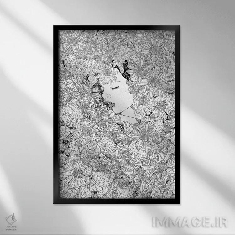 تابلو دکوراتیو به یاد تو اثر پدرو تاپا - نمای قابدار مشکی