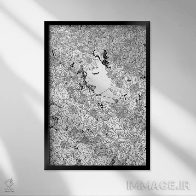 تابلو دکوراتیو به یاد تو اثر پدرو تاپا - نمای قابدار مشکی