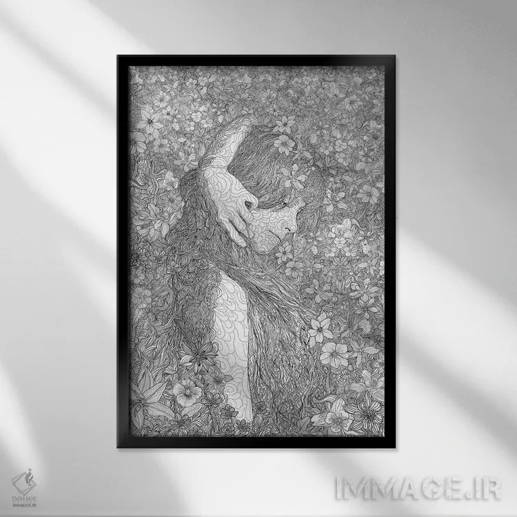 تابلو دکوراتیو یک روز از زندگی اثر پدرو تاپا - نمای قابدار مشکی