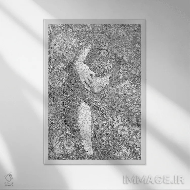 تابلو دکوراتیو یک روز از زندگی اثر پدرو تاپا - نمای قابدار سفید