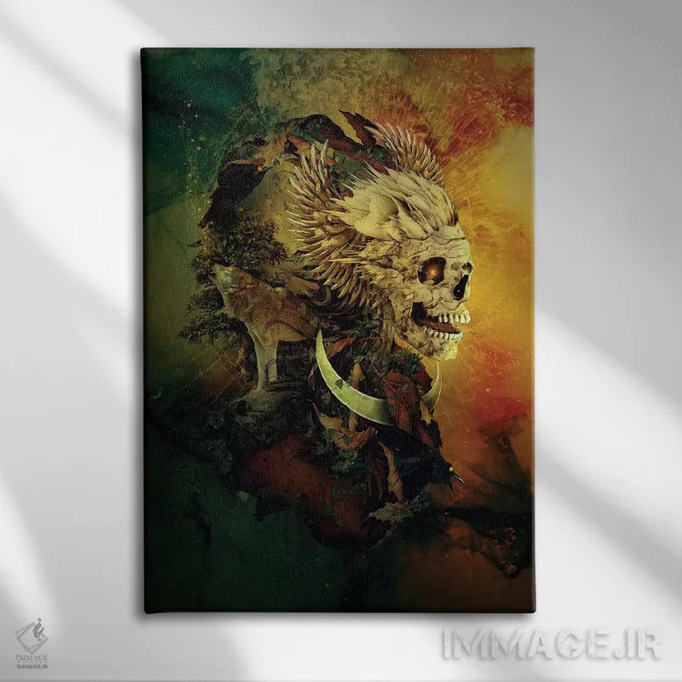 تابلو دکوراتیو شاه جمجمه III اثر ریزا پکر - نمای روبهرو روی دیوار