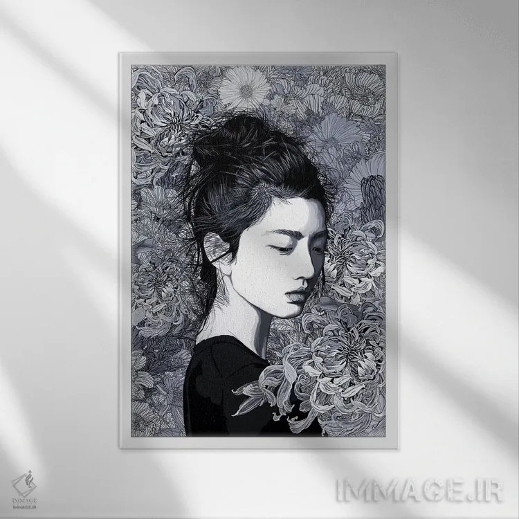 تابلو دکوراتیو پس از سپیده دم اثر پدرو تاپا - نمای قابدار سفید