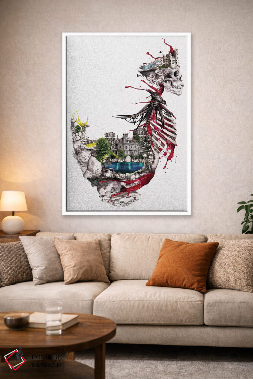 تابلو دکوراتیو جزیره جمجمه اثر ریزا پکر - D1W