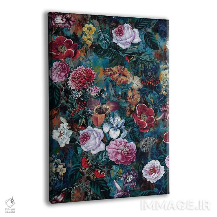 تابلو دکوراتیو رقص گل ها اثر ریزا پکر - نمای پرسپکتیو محصول