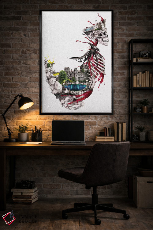 تابلو دکوراتیو جزیره جمجمه اثر ریزا پکر - D6B