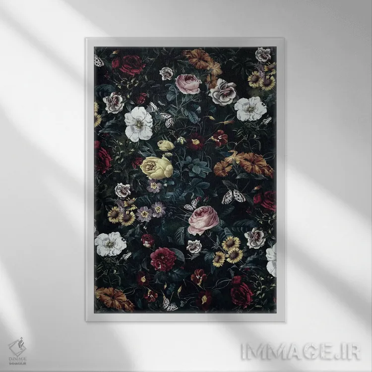 تابلو دکوراتیو باغ گیاه شناسی V اثر ریزا پکر - نمای قابدار سفید