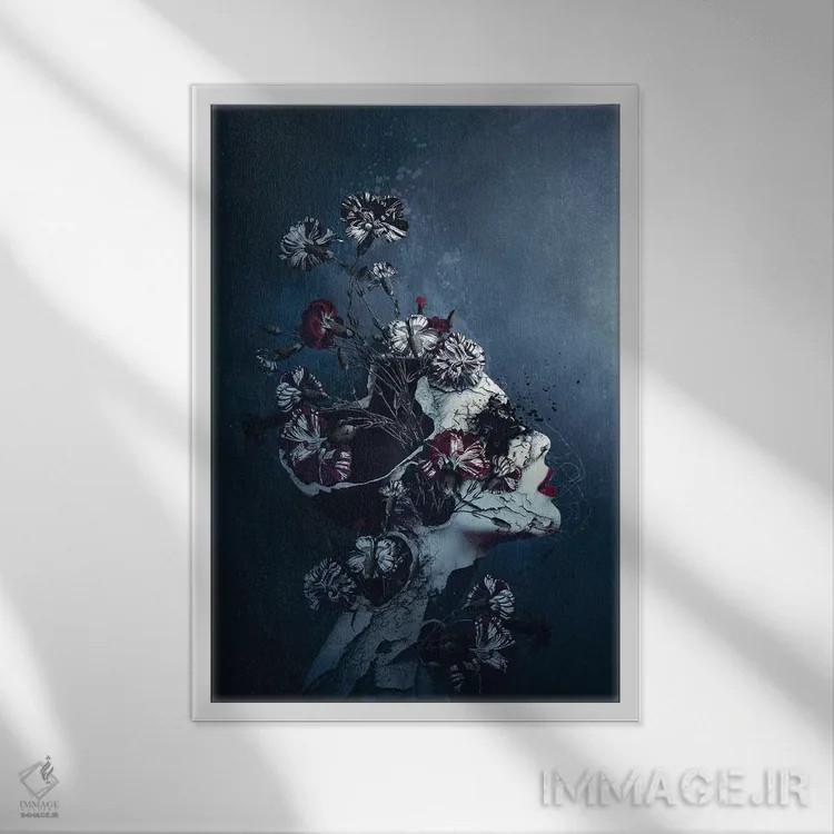 تابلو دکوراتیو از روز تا شب اثر ریزا پکر - نمای قابدار سفید