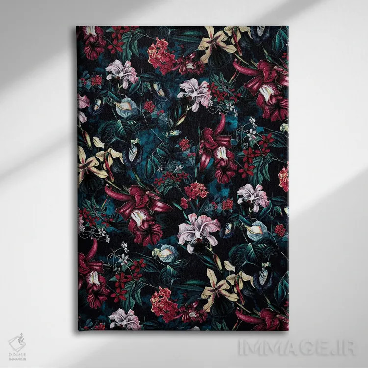 تابلو دکوراتیو شب گلدار اثر ریزا پکر - نمای روبهرو روی دیوار