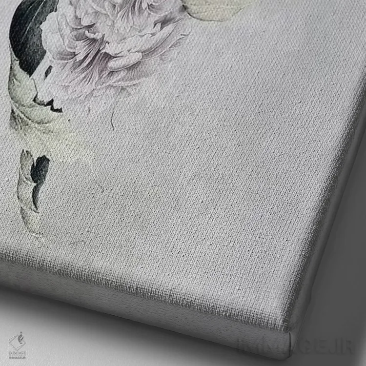 تابلو دکوراتیو زندگی و مرگ اثر ریزا پکر - نمای نزدیک بافت بوم