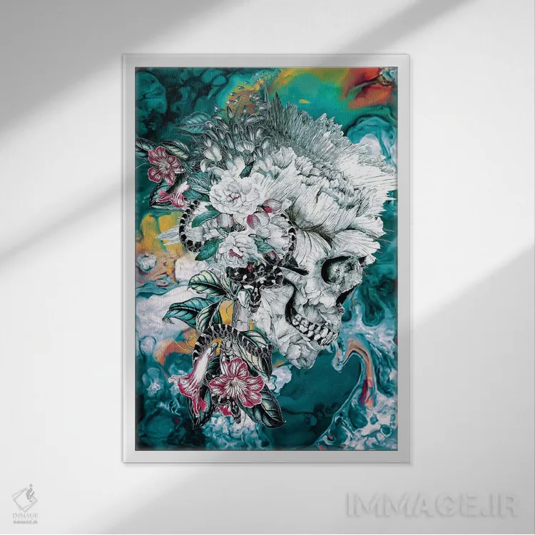 تابلو دکوراتیو یادگاری اثر ریزا پکر - نمای قابدار سفید