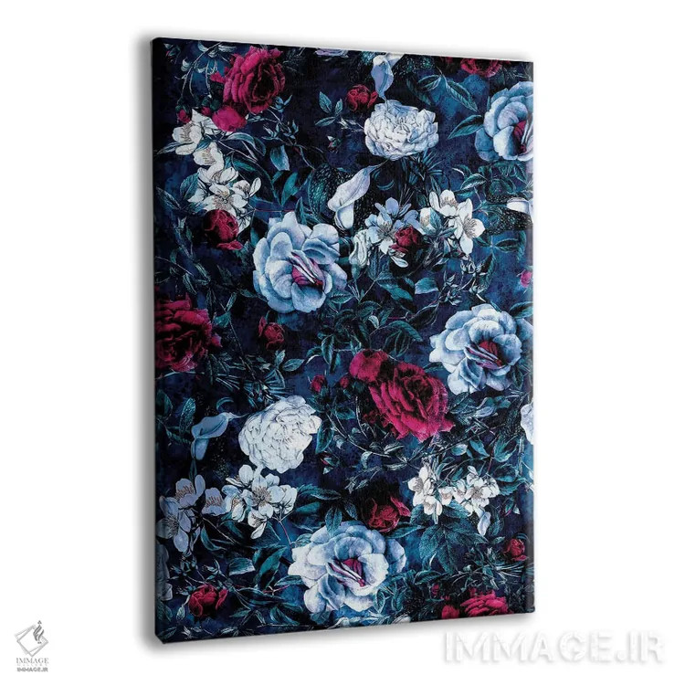 تابلو دکوراتیو باغ شب آبی اثر ریزا پکر - نمای پرسپکتیو محصول