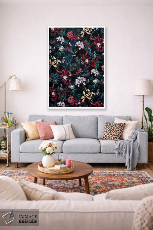 تابلو دکوراتیو شب گلدار اثر ریزا پکر - D1W