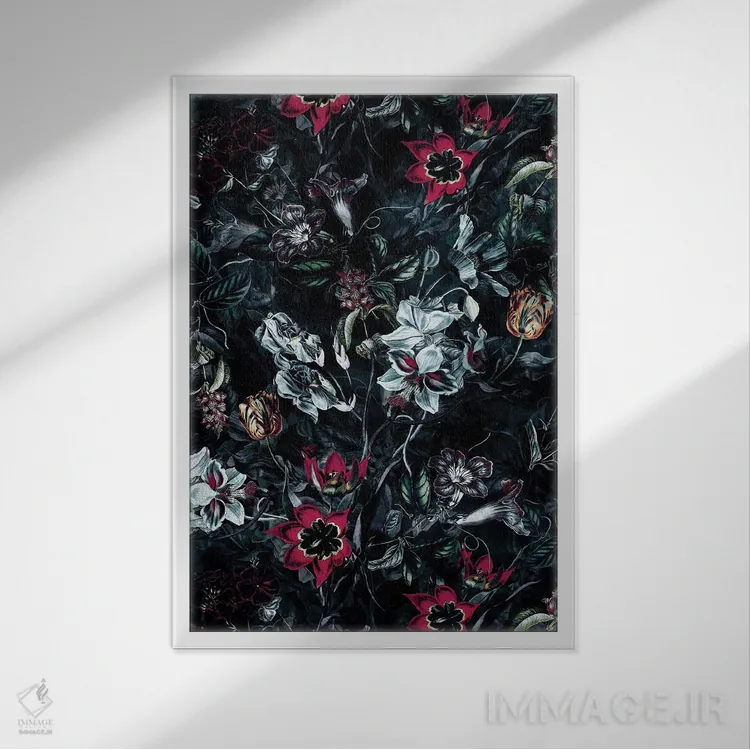 تابلو دکوراتیو باغ شب II اثر ریزا پکر - نمای قابدار سفید