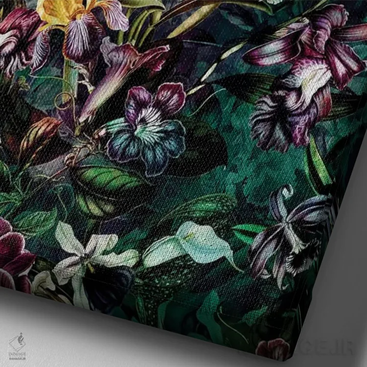 تابلو دکوراتیو باغ مخفی ۱۰K اثر ریزا پکر - نمای نزدیک بافت بوم