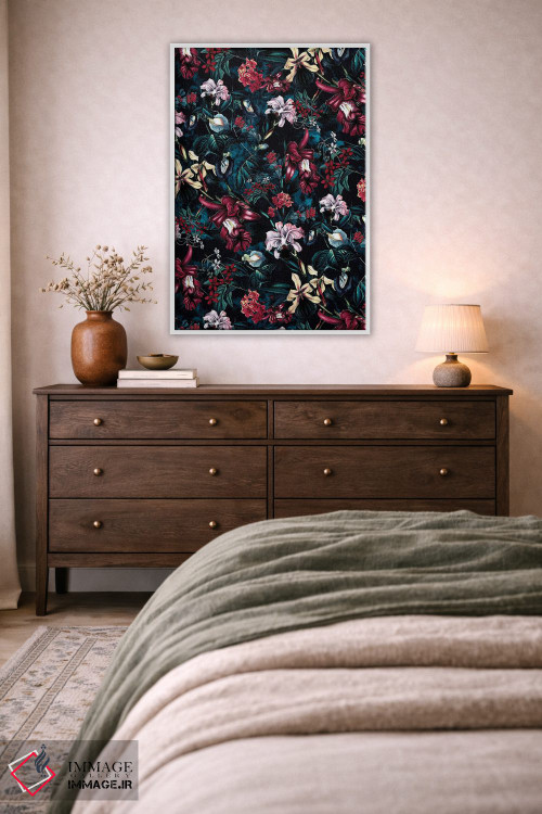 تابلو دکوراتیو شب گلدار اثر ریزا پکر - D3W