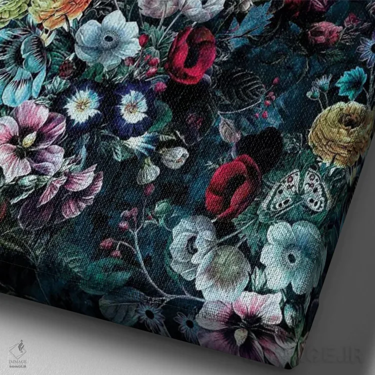 تابلو دکوراتیو باغ شب ۱۰K اثر ریزا پکر - نمای نزدیک بافت بوم