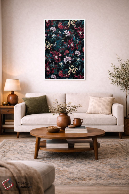 تابلو دکوراتیو شب گلدار اثر ریزا پکر - D2W