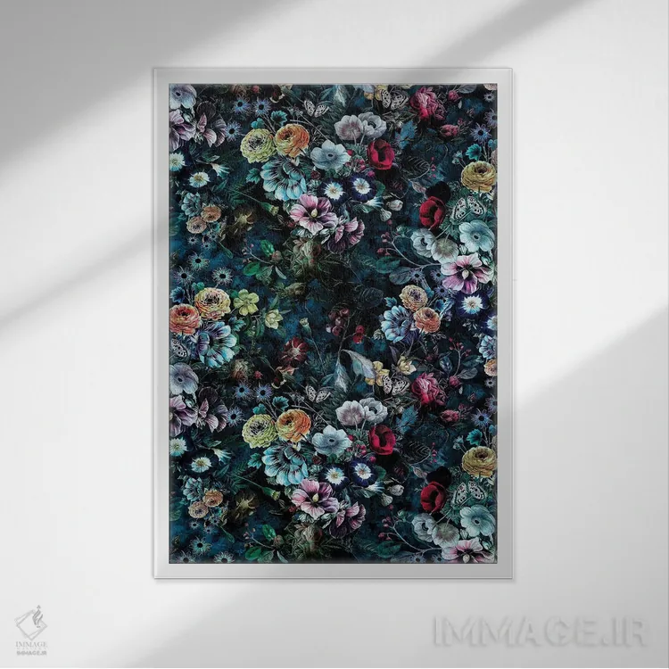 تابلو دکوراتیو باغ شب ۱۰K اثر ریزا پکر - نمای قابدار سفید