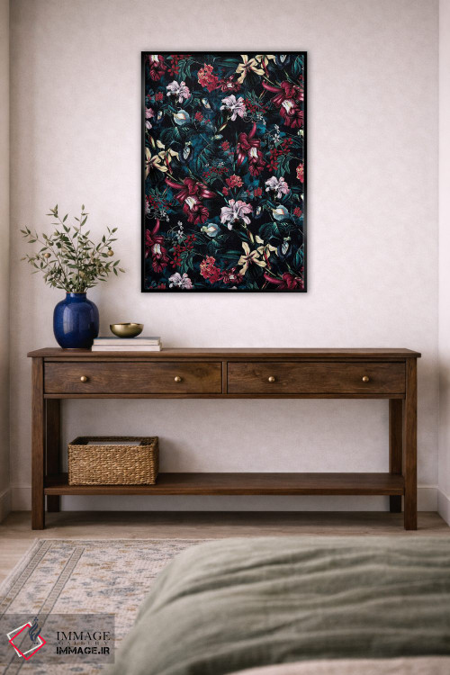 تابلو دکوراتیو شب گلدار اثر ریزا پکر - D4B