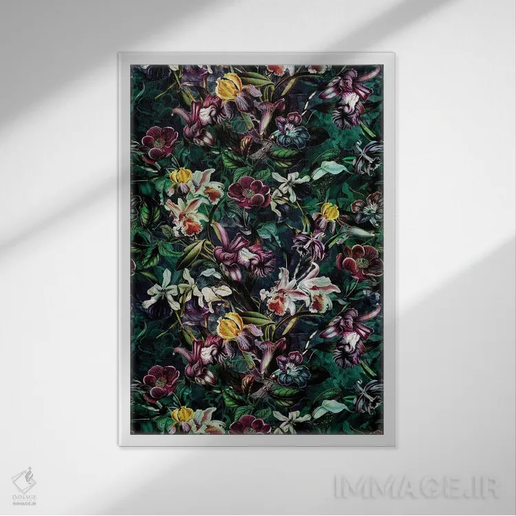 تابلو دکوراتیو باغ مخفی ۱۰K اثر ریزا پکر - نمای قابدار سفید