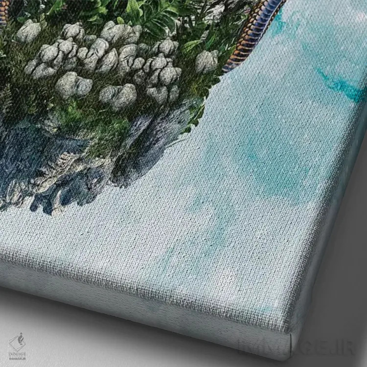 تابلو دکوراتیو طبیعت جمجمه III اثر ریزا پکر - نمای نزدیک بافت بوم