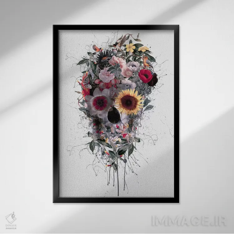 تابلو دکوراتیو من اثر ریزا پکر - نمای قابدار مشکی