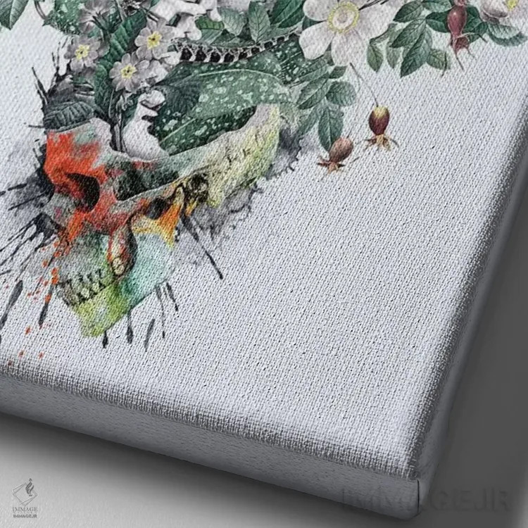 تابلو دکوراتیو ملکه طبیعت اثر ریزا پکر - نمای نزدیک بافت بوم