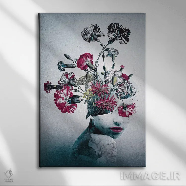 تابلو دکوراتیو روح گل ها اثر ریزا پکر - نمای روبهرو روی دیوار