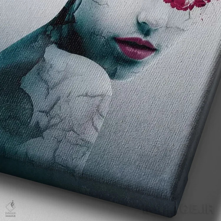 تابلو دکوراتیو روح گل ها اثر ریزا پکر - نمای نزدیک بافت بوم