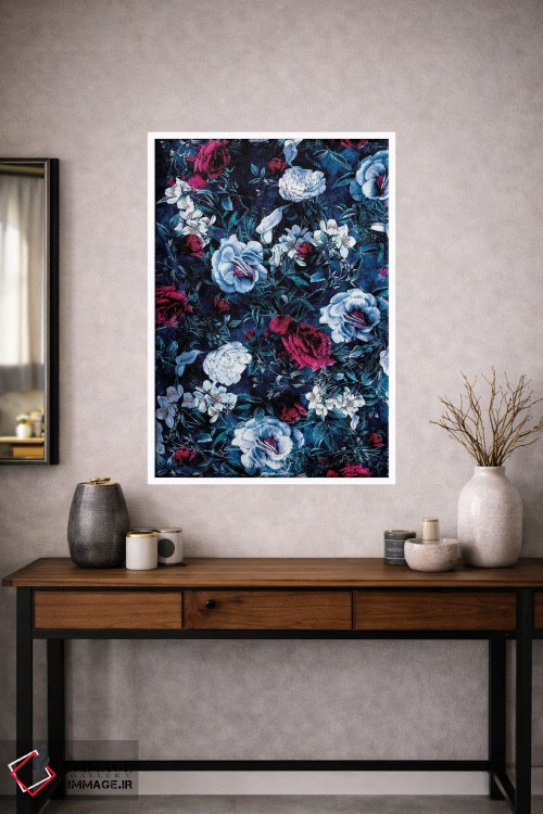 تابلو دکوراتیو باغ شب آبی اثر ریزا پکر - D1W