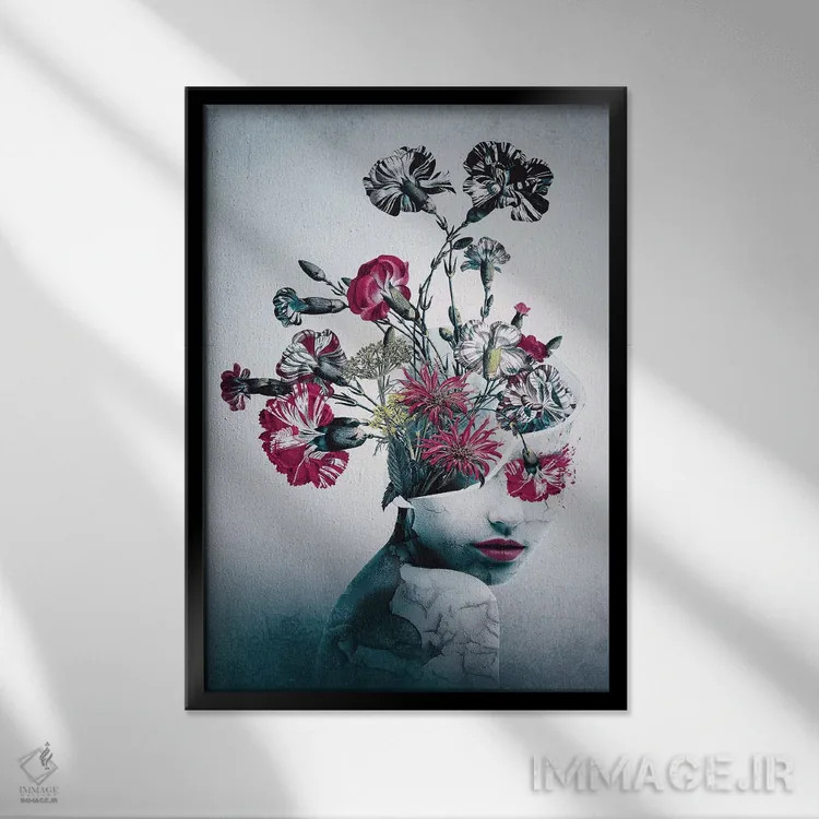 تابلو دکوراتیو روح گل ها اثر ریزا پکر - نمای قابدار مشکی