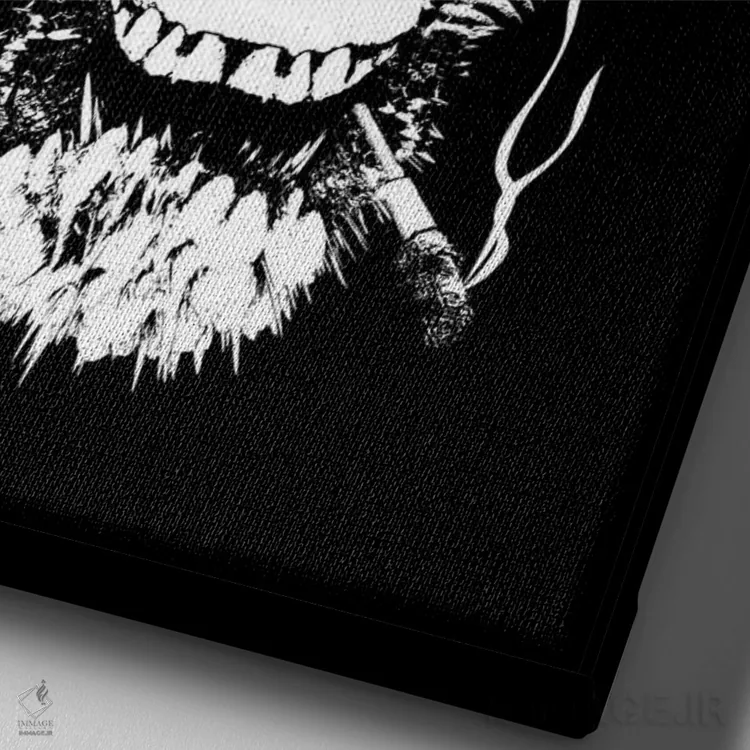 تابلو دکوراتیو زندگی تبهکار اثر ریزا پکر - نمای نزدیک بافت بوم