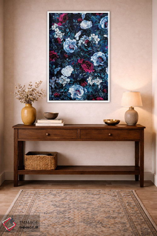 تابلو دکوراتیو باغ شب آبی اثر ریزا پکر - D2W