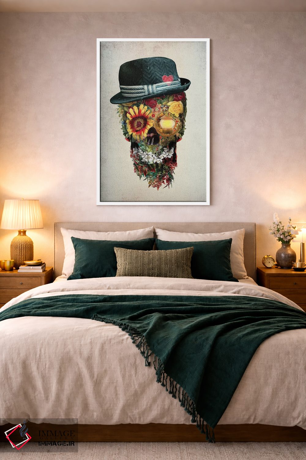 تابلو دکوراتیو عاشق جمجمه اثر ریزا پکر - D2W
